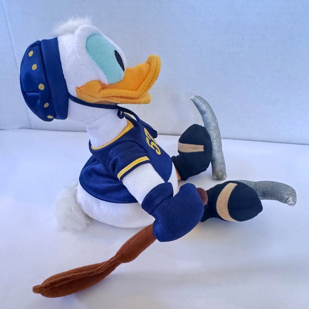 Disney Donald Duck Ice Hockey Plush 57 Blue Jersey Helmet Skates 10" Toy - Picture 5 of 8